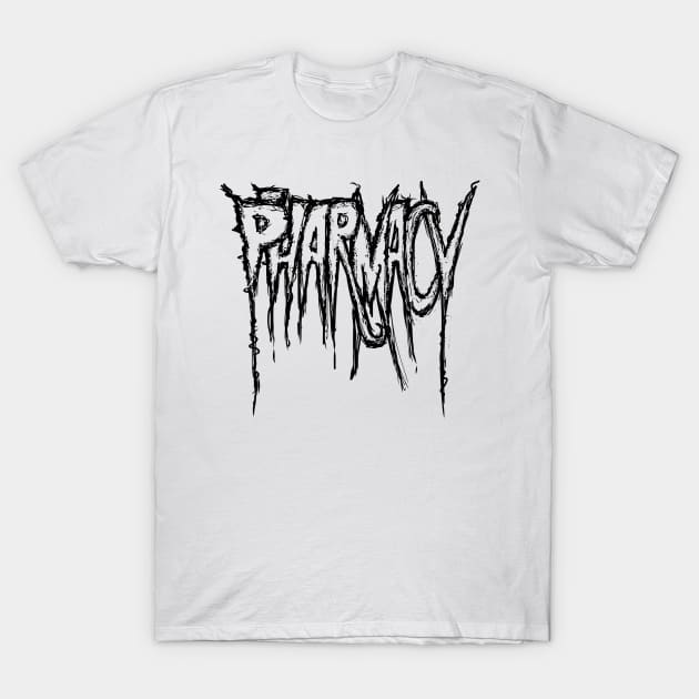 Heavy Metal Pharmacy | Black Graphic T-Shirt by RxBlockhead